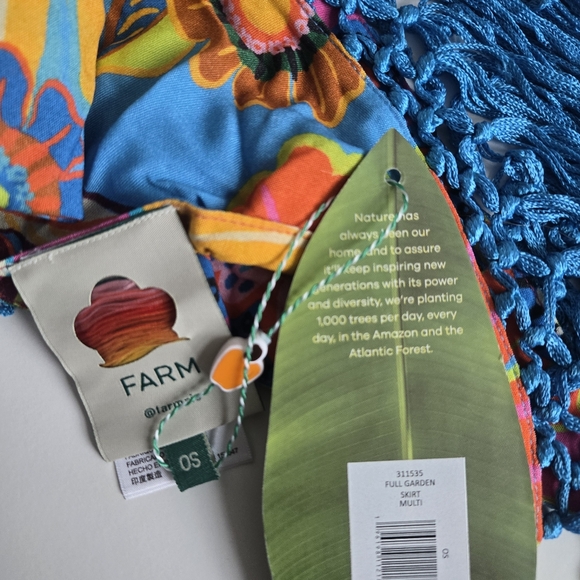 New Farm Rio Full Garden Swim Beach Cover-Up Fringe Reversible Skirt Sarong O/S - Picture 7 of 7
